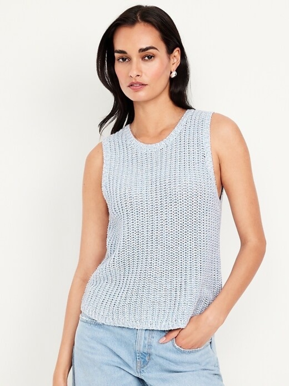 Old Navy Blue Knit Tank – Size XL | Clean‑Girl Casual | Summer 100% Cotton